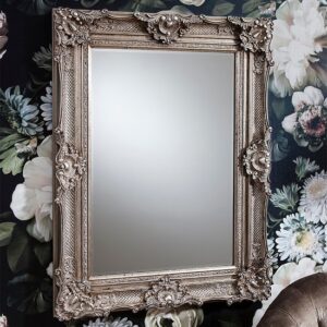 Large Baroque-style Silver Wall / Floor Mirror 90cm x 168cm