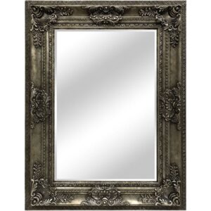 Aspen Rectangular Bedroom Wall Mirror In Antique Silver Frame