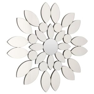 Moketa Blossom Wall Mirror In Silver