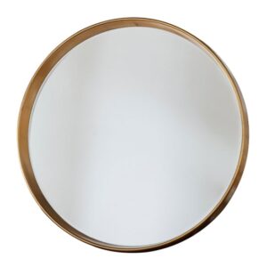 Hixson Round Portrait Bevelled Mirror In Gold