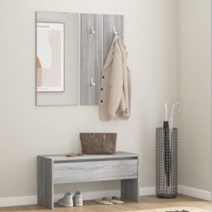 Elroy Wooden Hallway Furniture Set In Grey Sonoma Oak