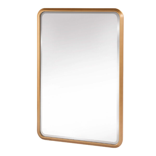 Rimouski Wooden Round Mirror In Copper