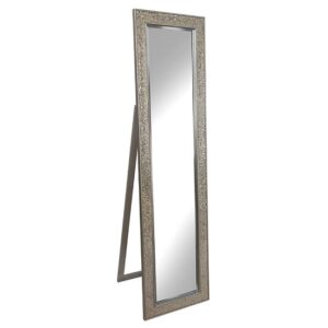 Aliza Floor Standing Cheval Mirror In Champagne Mosaic Frame