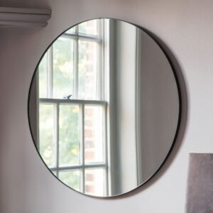 Benton Round Wall Mirror With Black Metal Frame