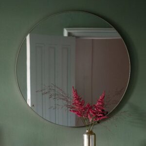 Benton Round Wall Mirror With Silver Metal Frame