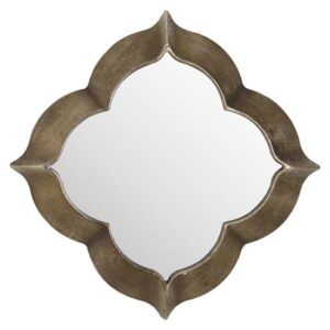 Casaba Single Wall Mirror In Antique Bronze Frame