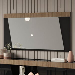 Enna Wall Mirror In Black High Gloss Wooden Frame