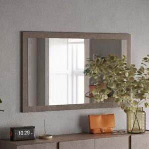 Flint Bedroom Wall Mirror In Bronze Wooden Frame