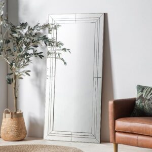 Kokomo Bevelled Leaner Floor Mirror In Silver