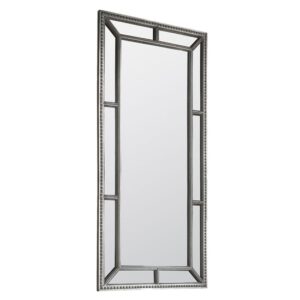 Lawton Leaner Floor Mirror In Pewter Wooden Frame