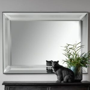 Madonna Rectangular Wall Mirror In Silver Frame