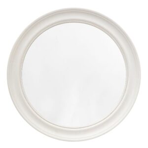 Salta Round Wall Mirror In Stone Wooden Frame