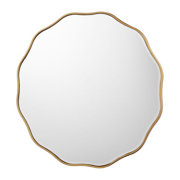 Laura Ashley Medora Round Mirror In Matt Gold Finish