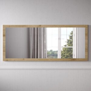 Genoa Bedroom Wall Mirror In Cadiz Oak Wooden Frame