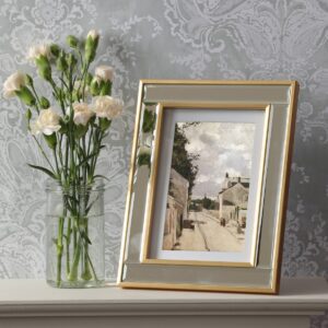 Laura Ashley Clemence Photo Frame Mirror and Gold Leaf LA3756603-Q